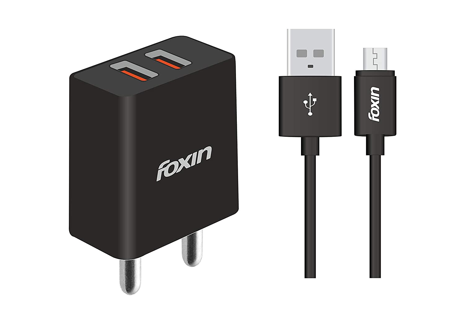 FOXIN MICRO(V8) 2PORT CHARGER 2.4A (FPA228)